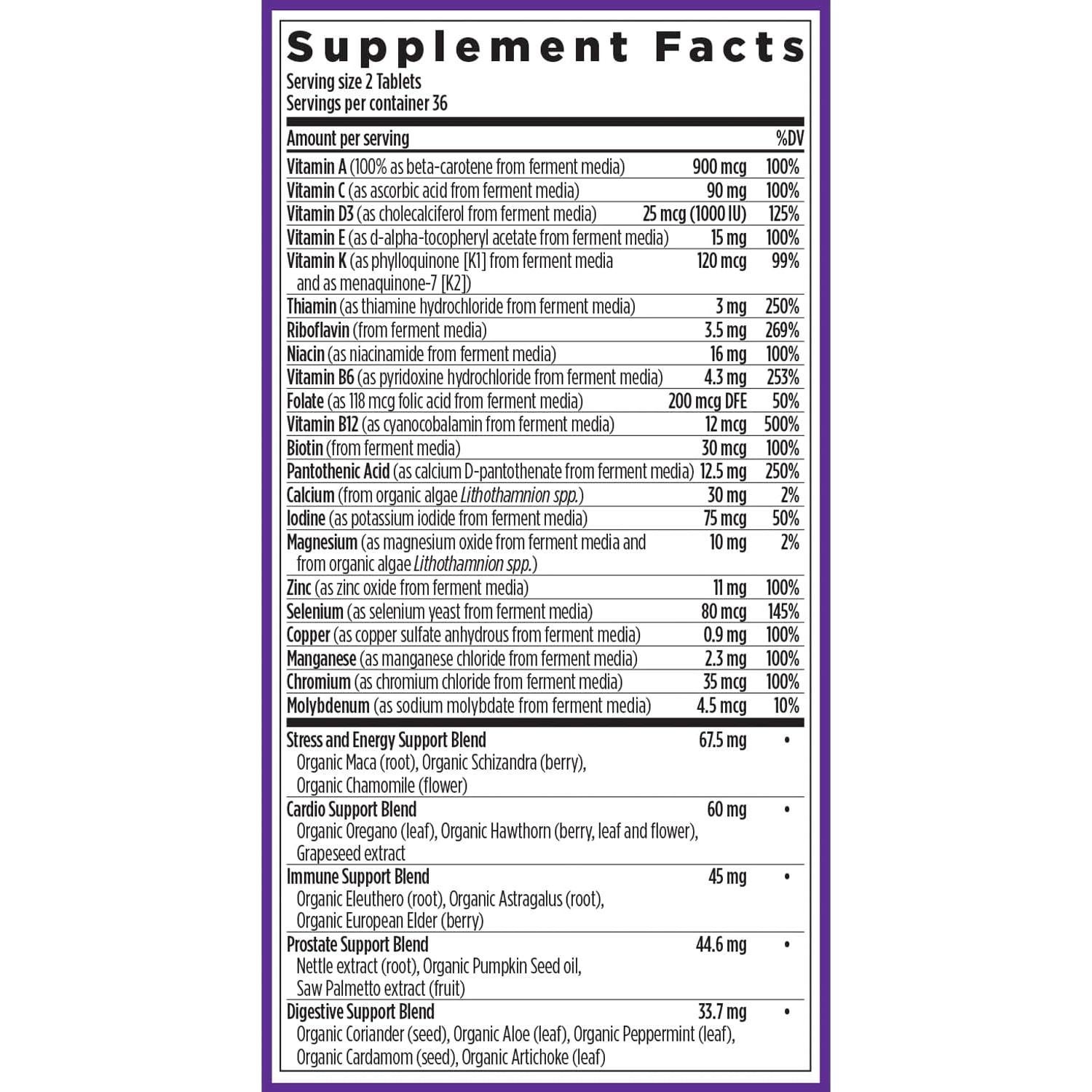 Multivitamínico Avanzado para Hombres New Chapter 72 tabletas