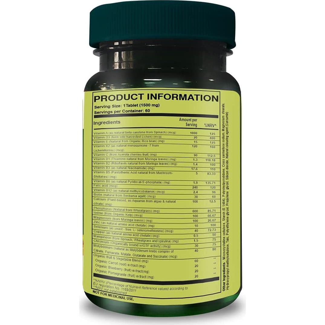 Multivitamínico Natural para Hombres Pure Nutrition 60 Tabletas