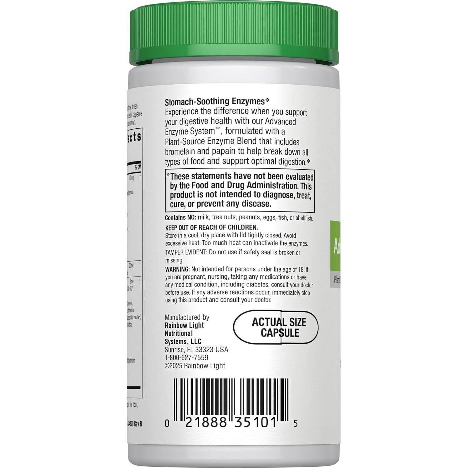 Cápsulas Enzimáticas Avanzadas Rainbow Light 90 V-Cápsulas