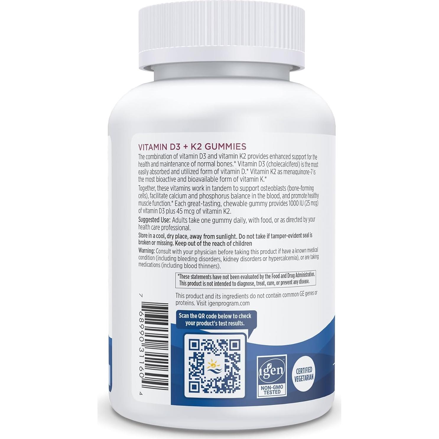 Gomitas de Vitamina D3 + K2 Nordic Naturals 60 Unidades 1000 UI