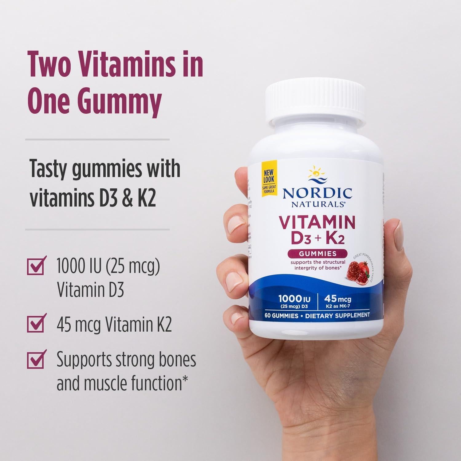 Gomitas de Vitamina D3 + K2 Nordic Naturals 60 Unidades 1000 UI