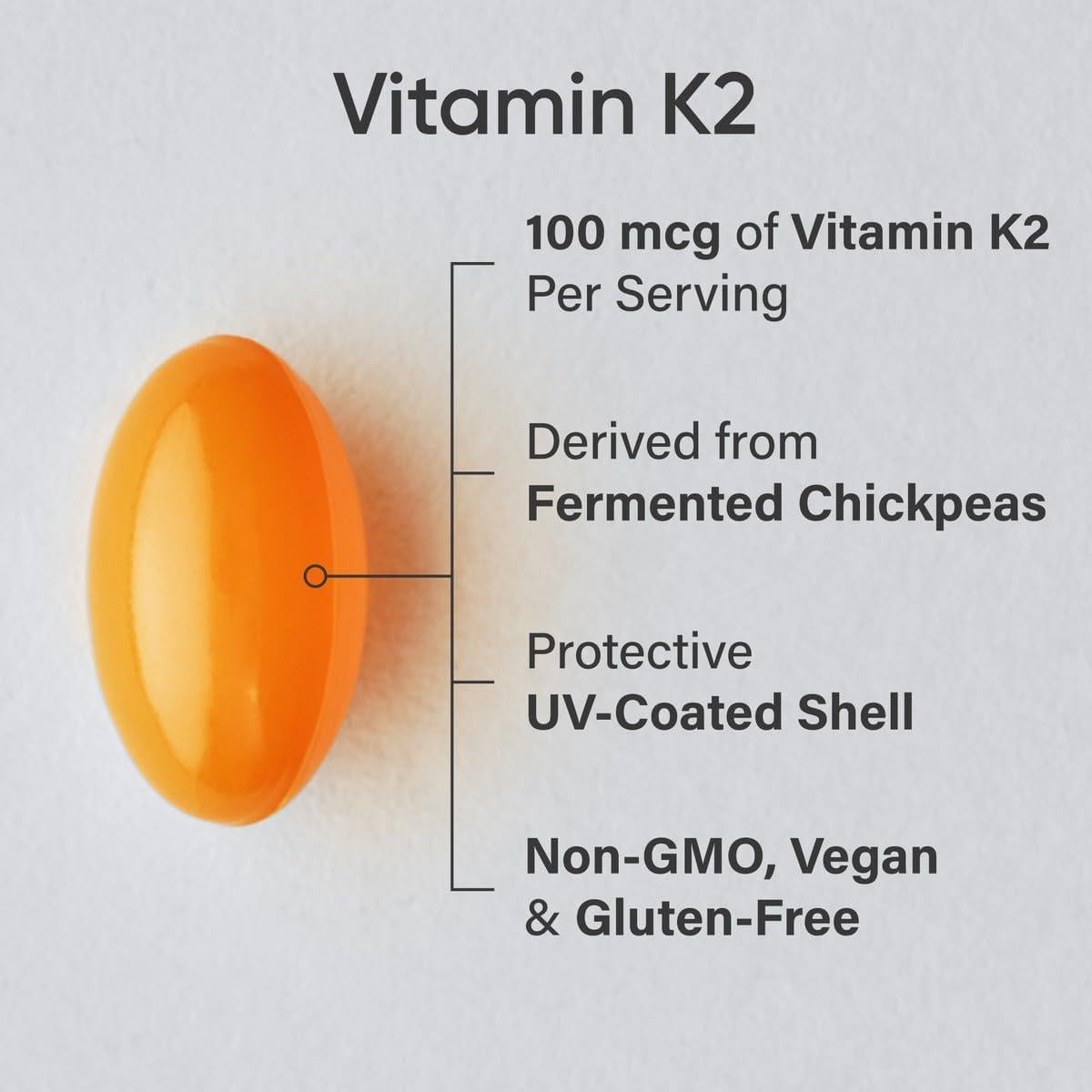 Vitamina K2 MK7 con Aceite MCT de Coco Orgánico - 60 Cápsulas