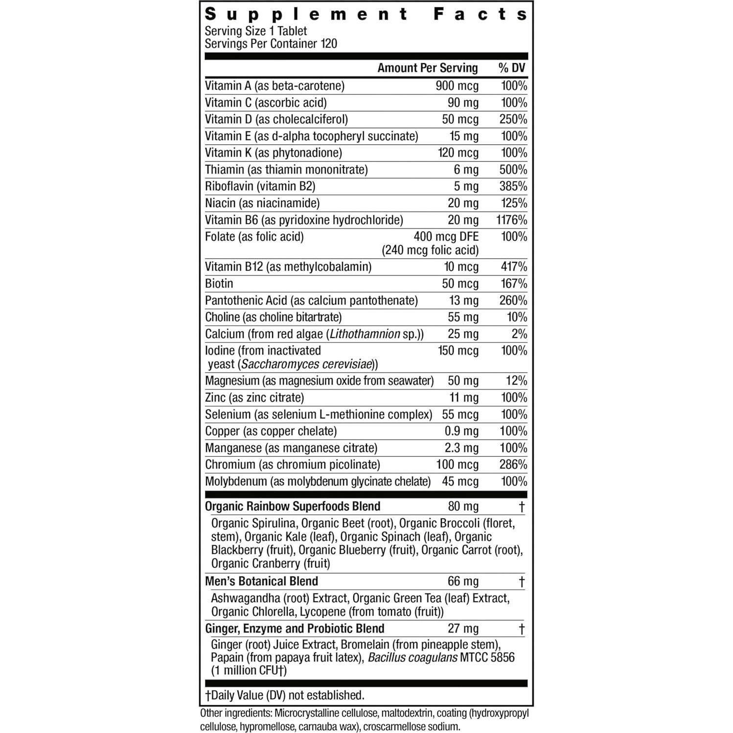 Multivitamina Rainbow Light Men's One 120 unidades para hombres