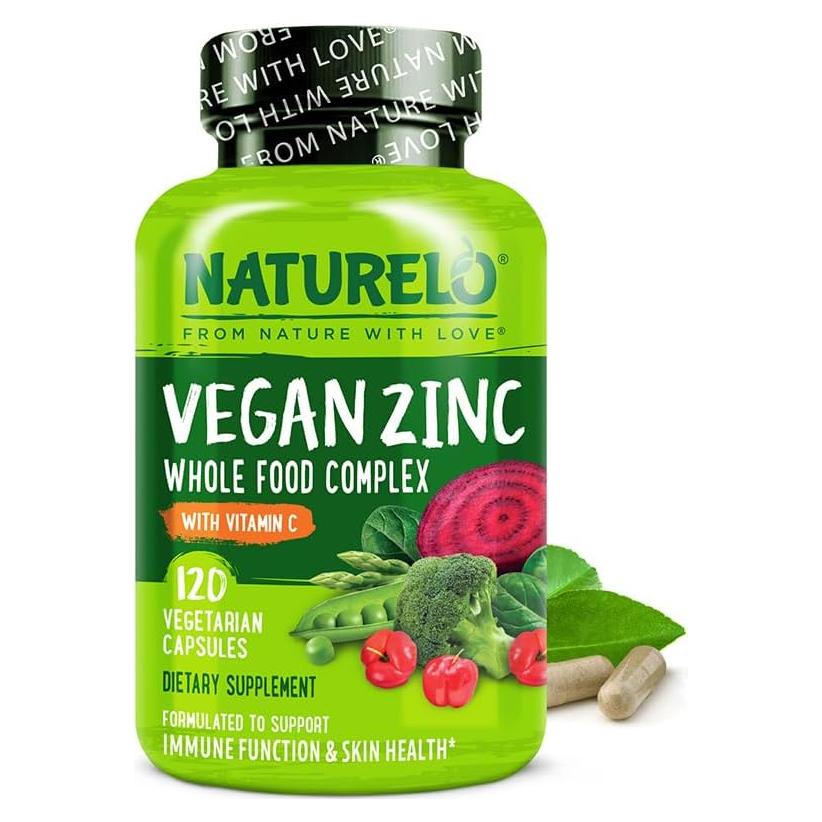 Cápsulas de Zinc Vegano NATURELO 120 Unidades - Apoyo Inmunológico