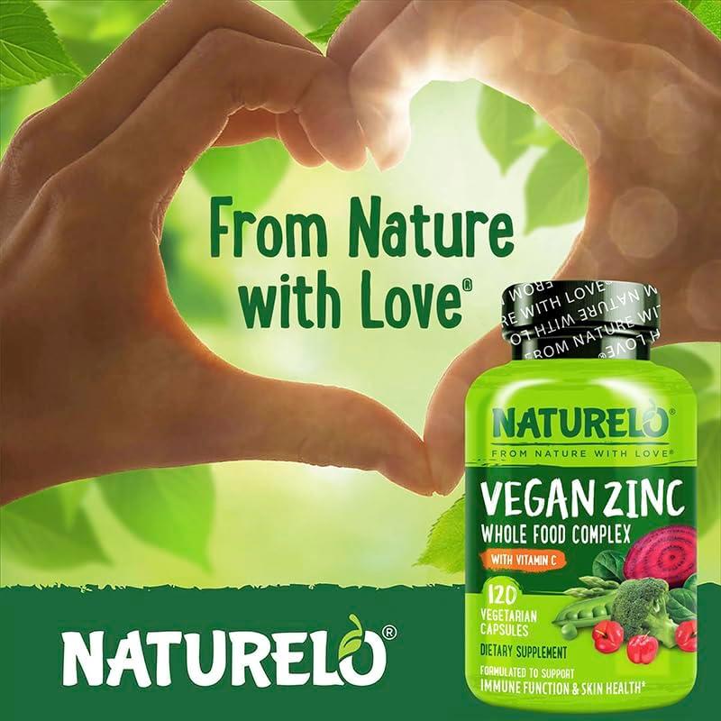 Cápsulas de Zinc Vegano NATURELO 120 Unidades - Apoyo Inmunológico