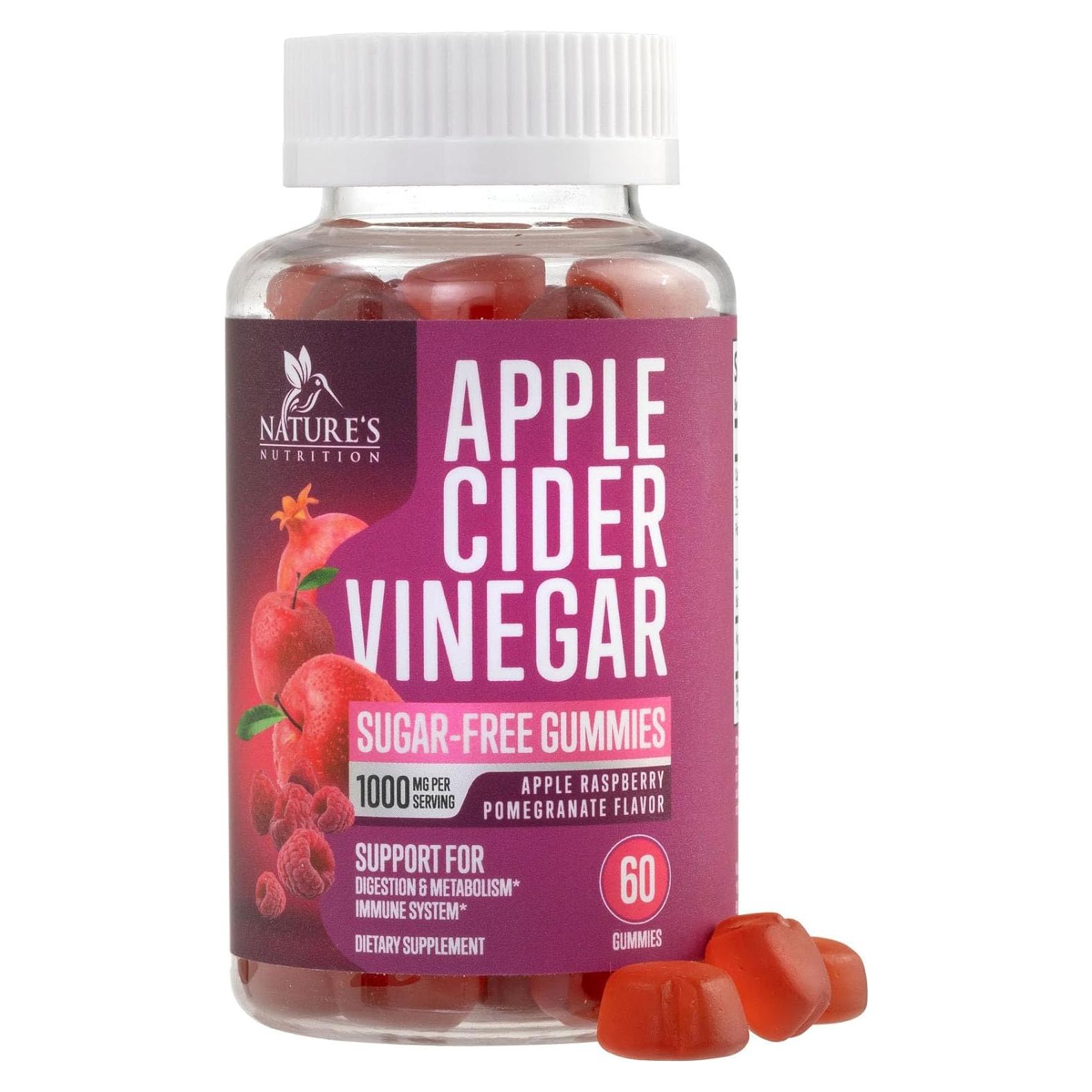 Gomitas de Vinagre de Sidra de Manzana Nature's Nutrition 1000mg - 60 Unidades