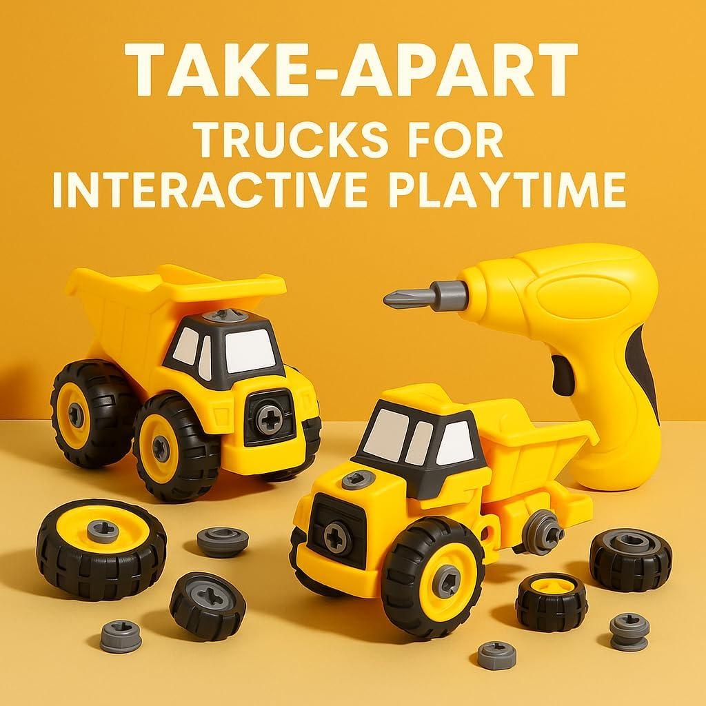 Banco de Trabajo para Niños TOMLEON con Taladro y Camiones