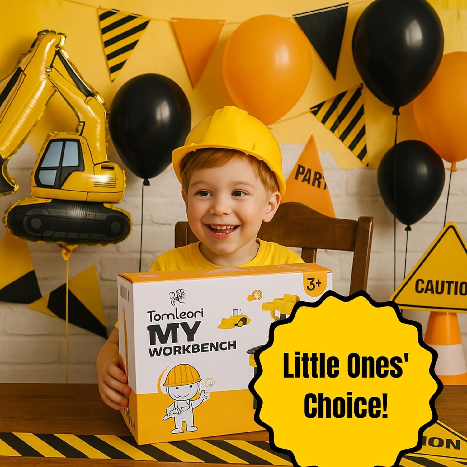 Banco de Trabajo para Niños TOMLEON con Taladro y Camiones