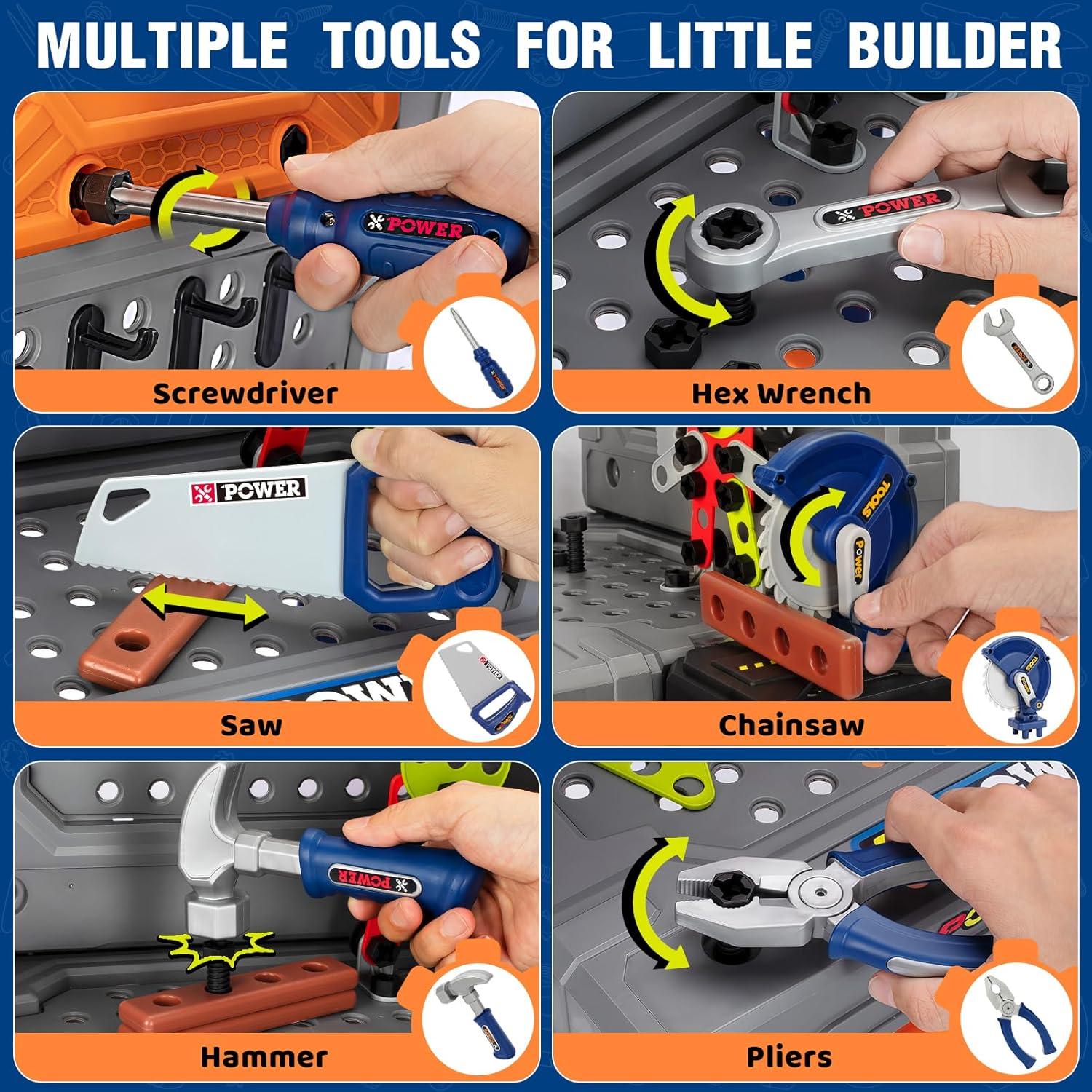 Juego de Banco de Herramientas para Niños Shantou 132 Piezas