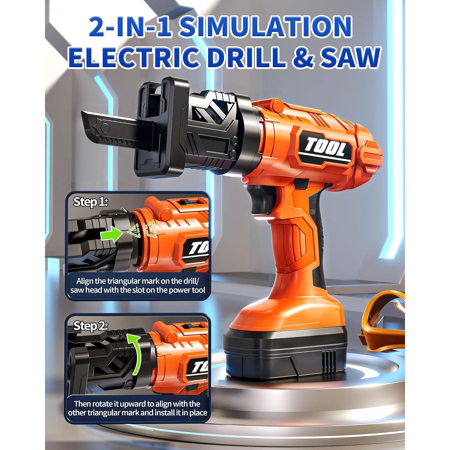 Juego de herramientas 36 piezas Eohemeral para niños 3-5 años