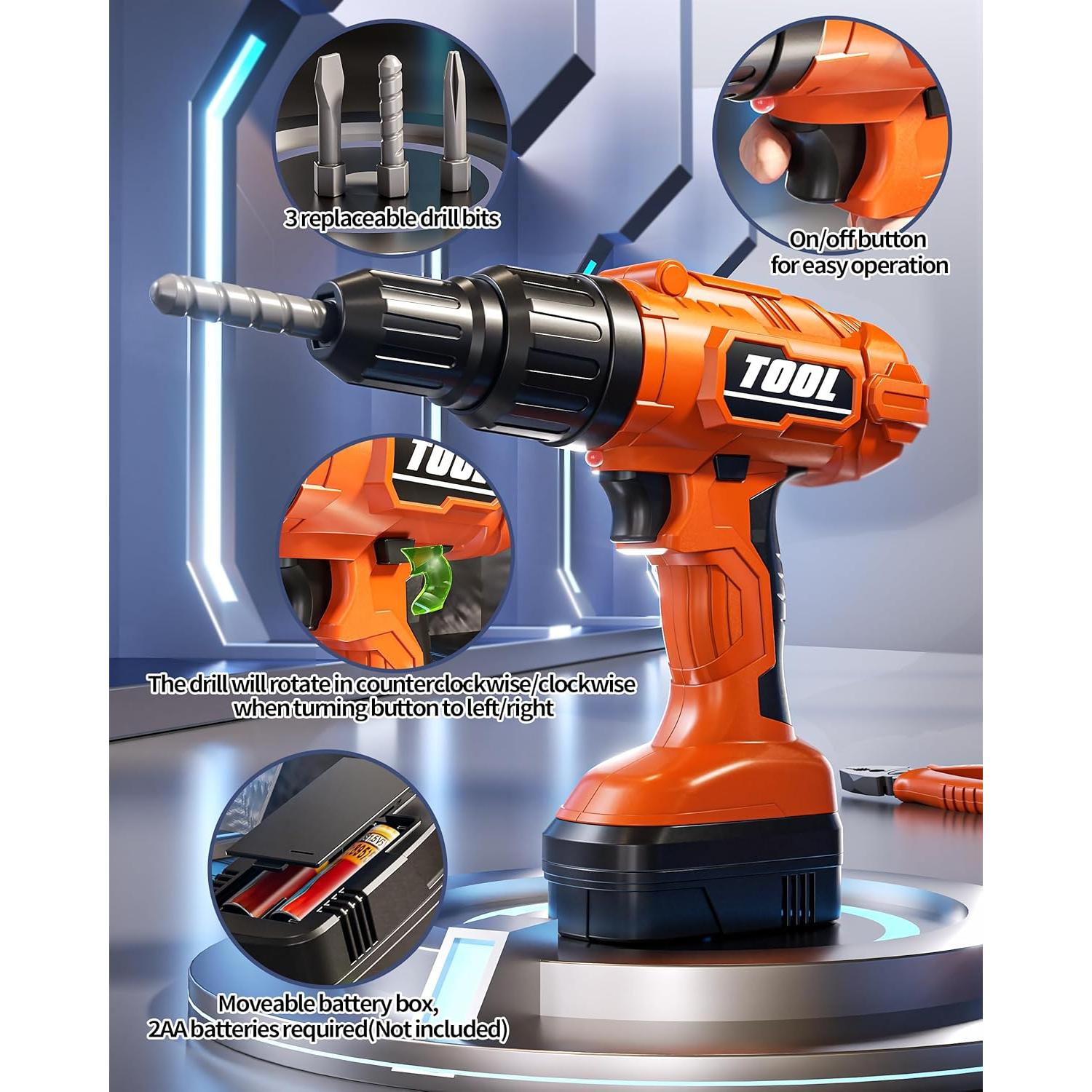 Juego de herramientas 36 piezas Eohemeral para niños 3-5 años