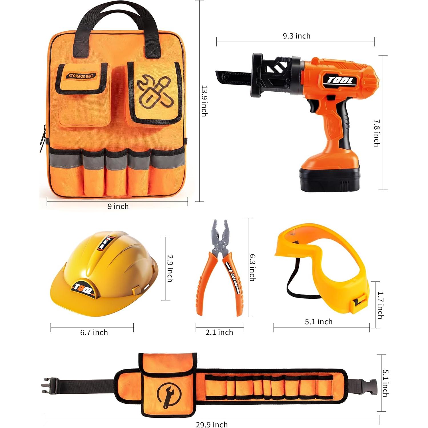 Juego de herramientas 36 piezas Eohemeral para niños 3-5 años