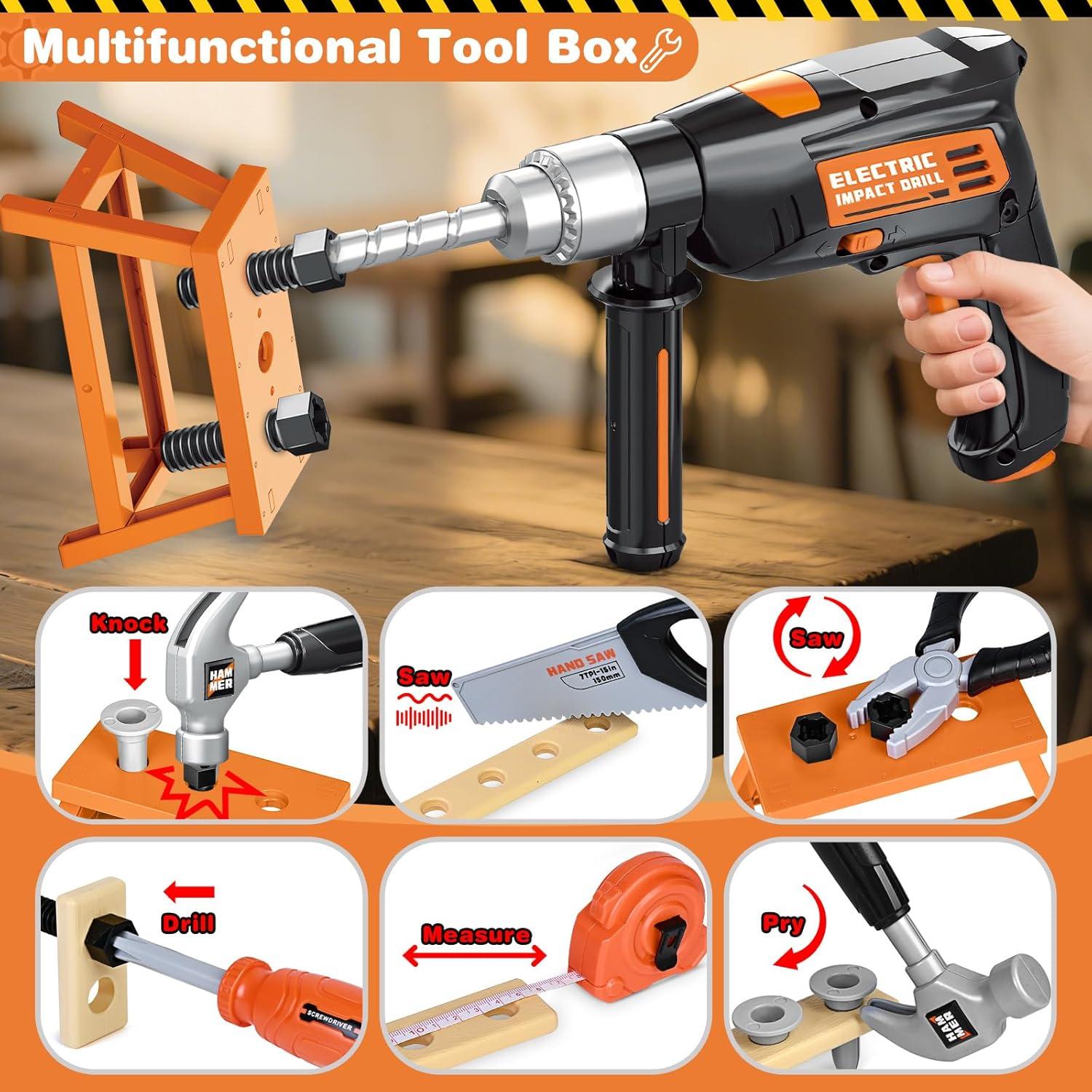 Juego de Herramientas para Niños BSTOYDER 41 Piezas con Taladro