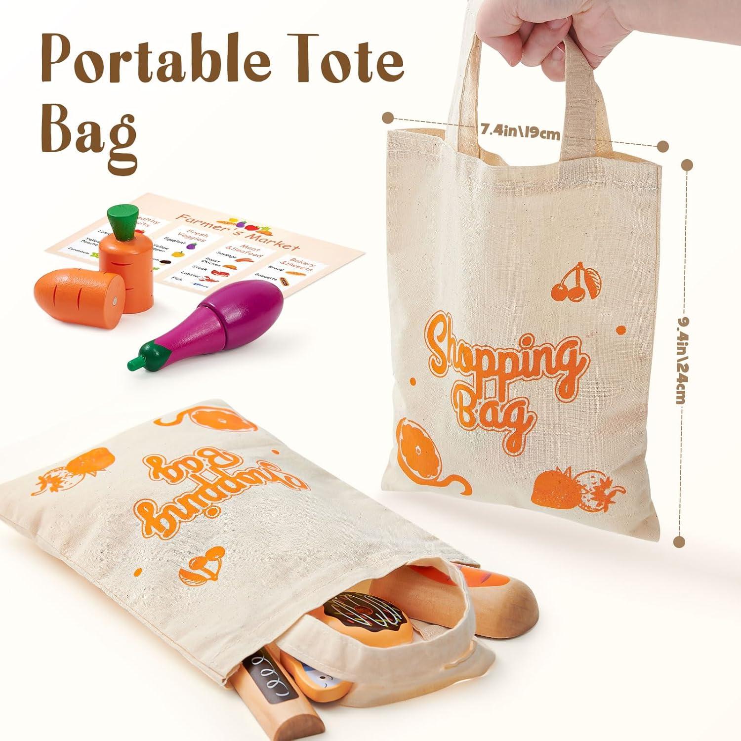 Juego de Comida de Madera Toyssa con Estante para Niños