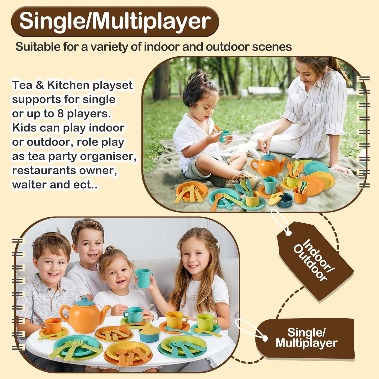 Juego de Cocina y Té para Niños Buyger - 35 Piezas