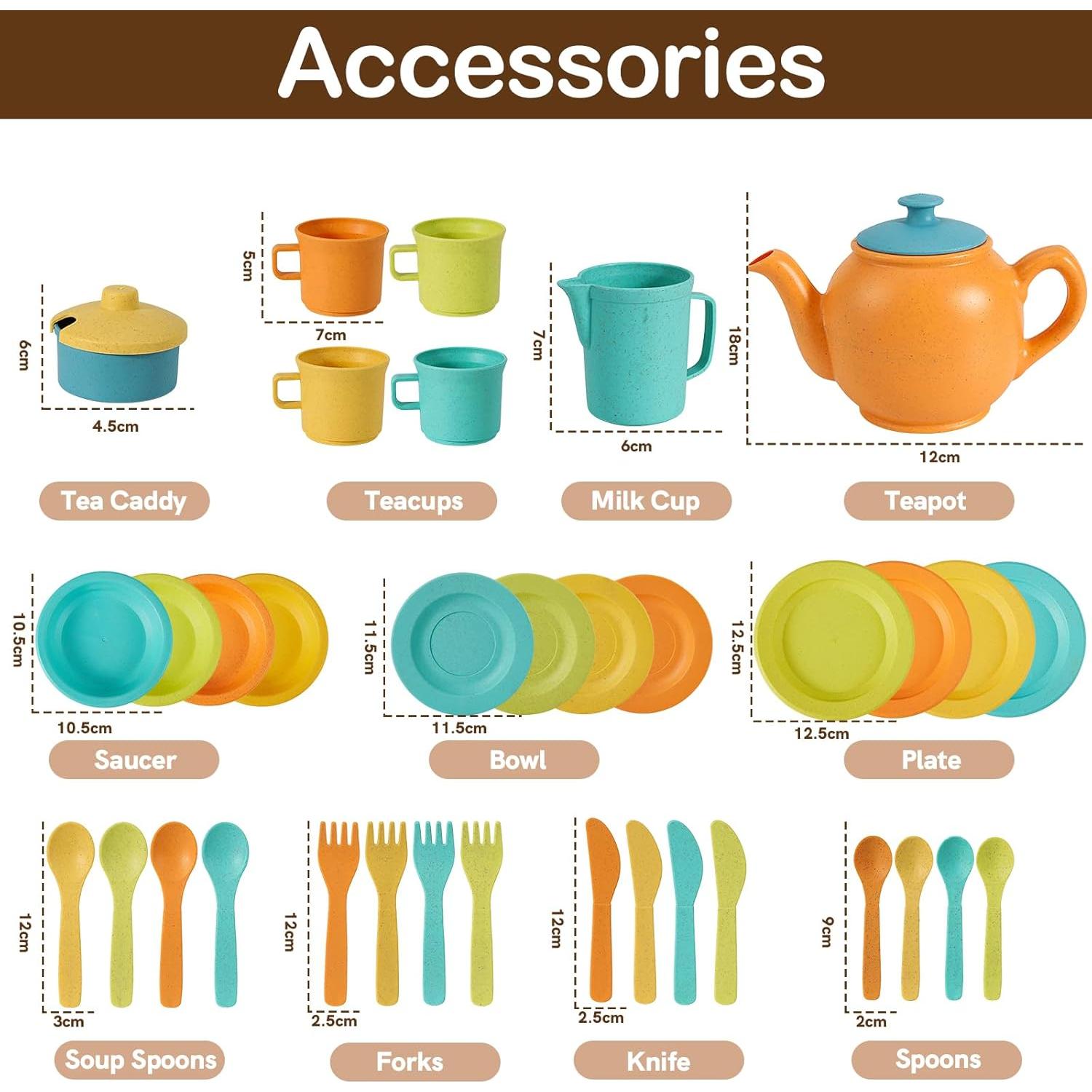 Juego de Cocina y Té para Niños Buyger - 35 Piezas