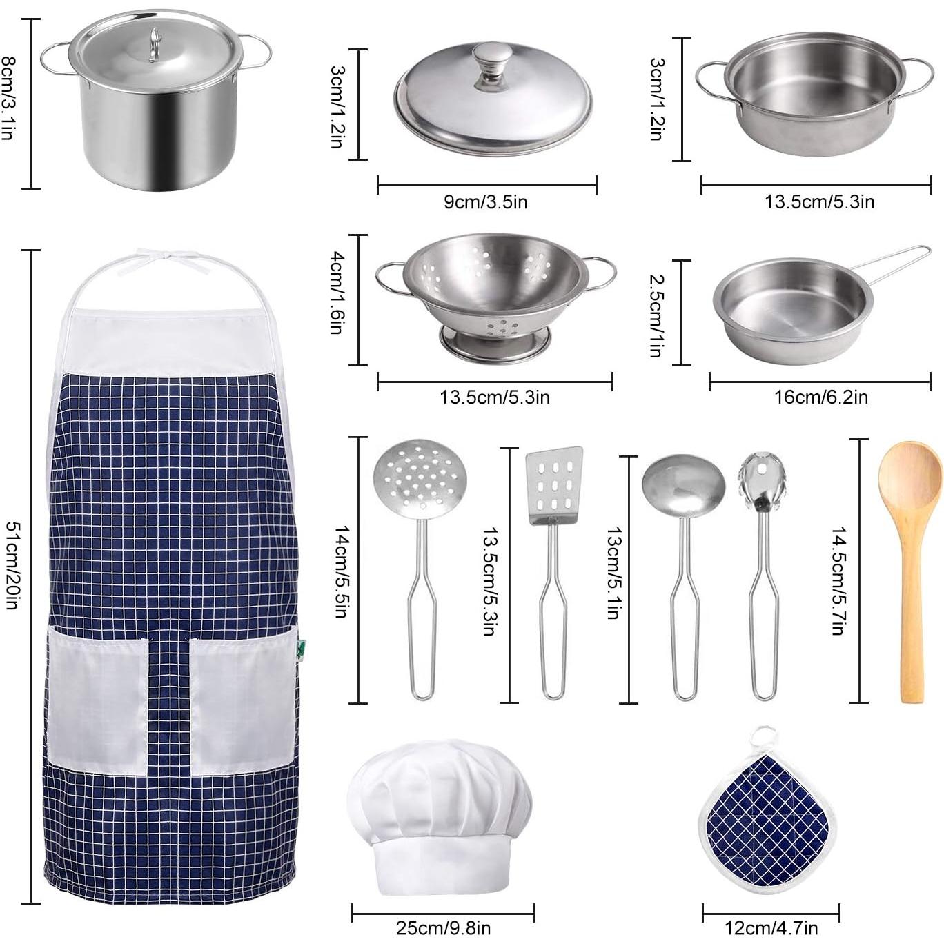 Set de Cocina de Juguete KODATEK 24 Piezas Acero Inoxidable