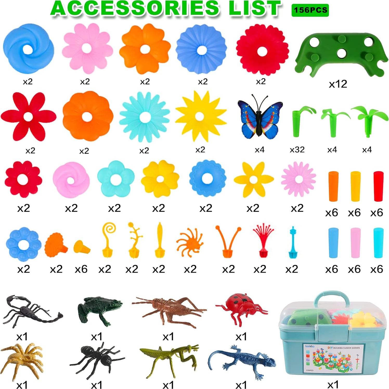 Set Jardinería Educativa 156 PCS Leetous Insectos y Flores