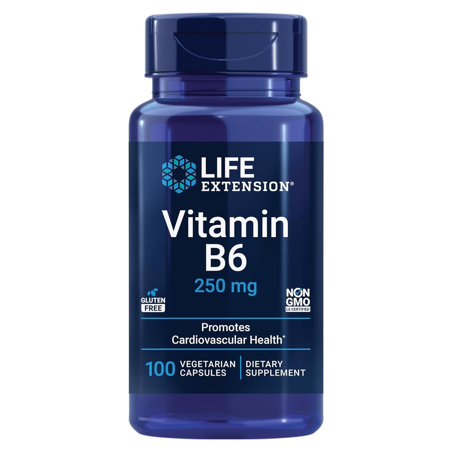 Suplemento Vitamina B6 Life Extension 250 mg 100 cápsulas