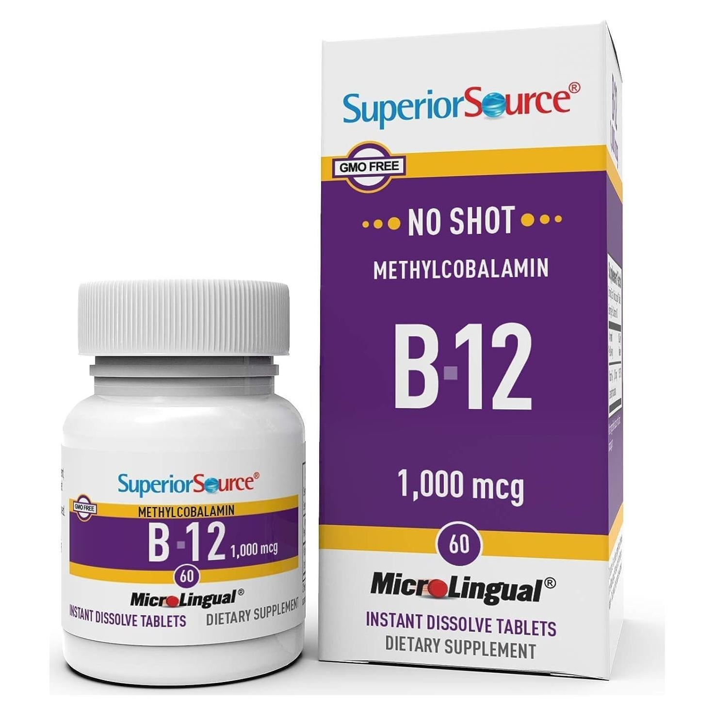 Vitamina B12 Sublingual 1000 mcg Superior Source - 60 Tabletas