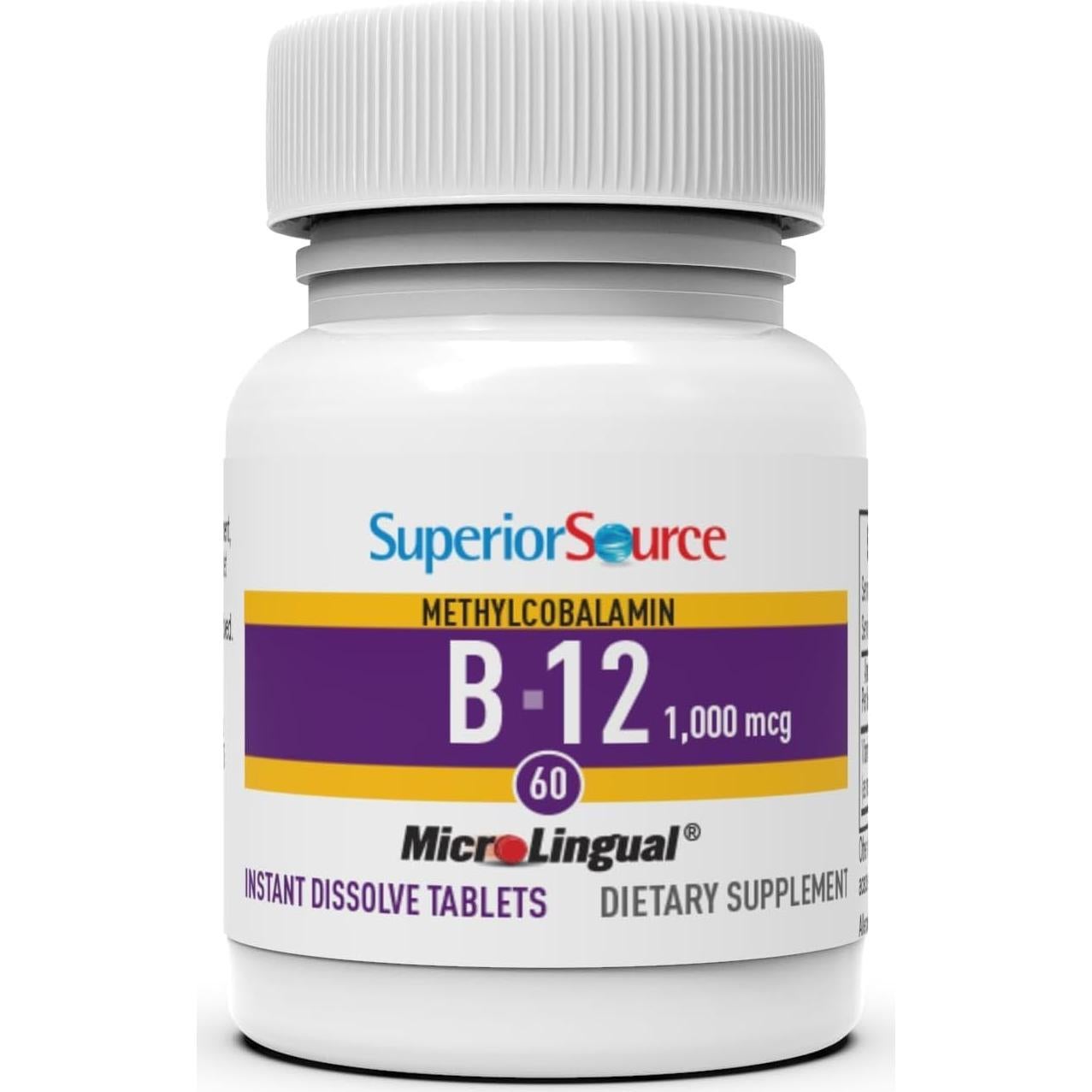 Vitamina B12 Sublingual 1000 mcg Superior Source - 60 Tabletas