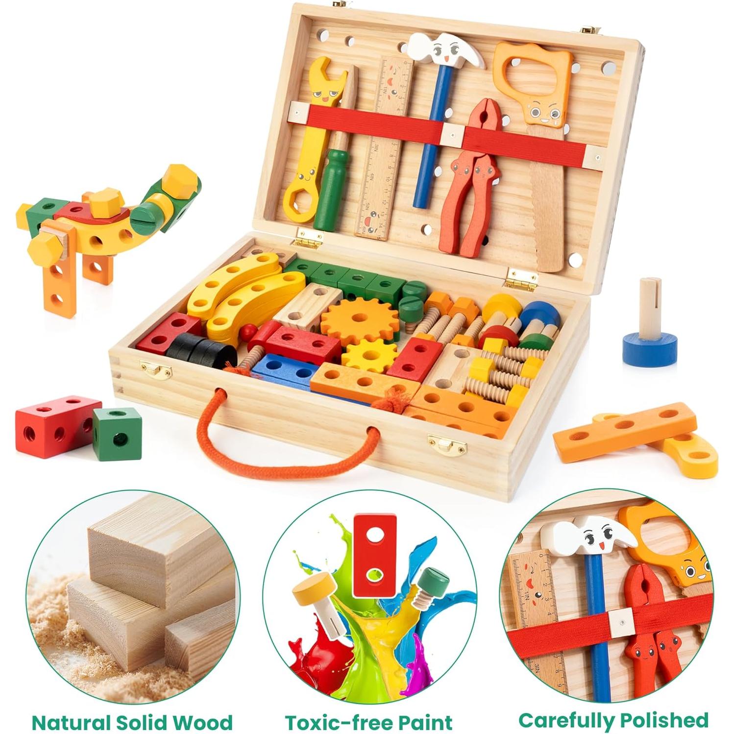 Conjunto de Herramientas de Madera WOOOMAM 90 PCS para Niños