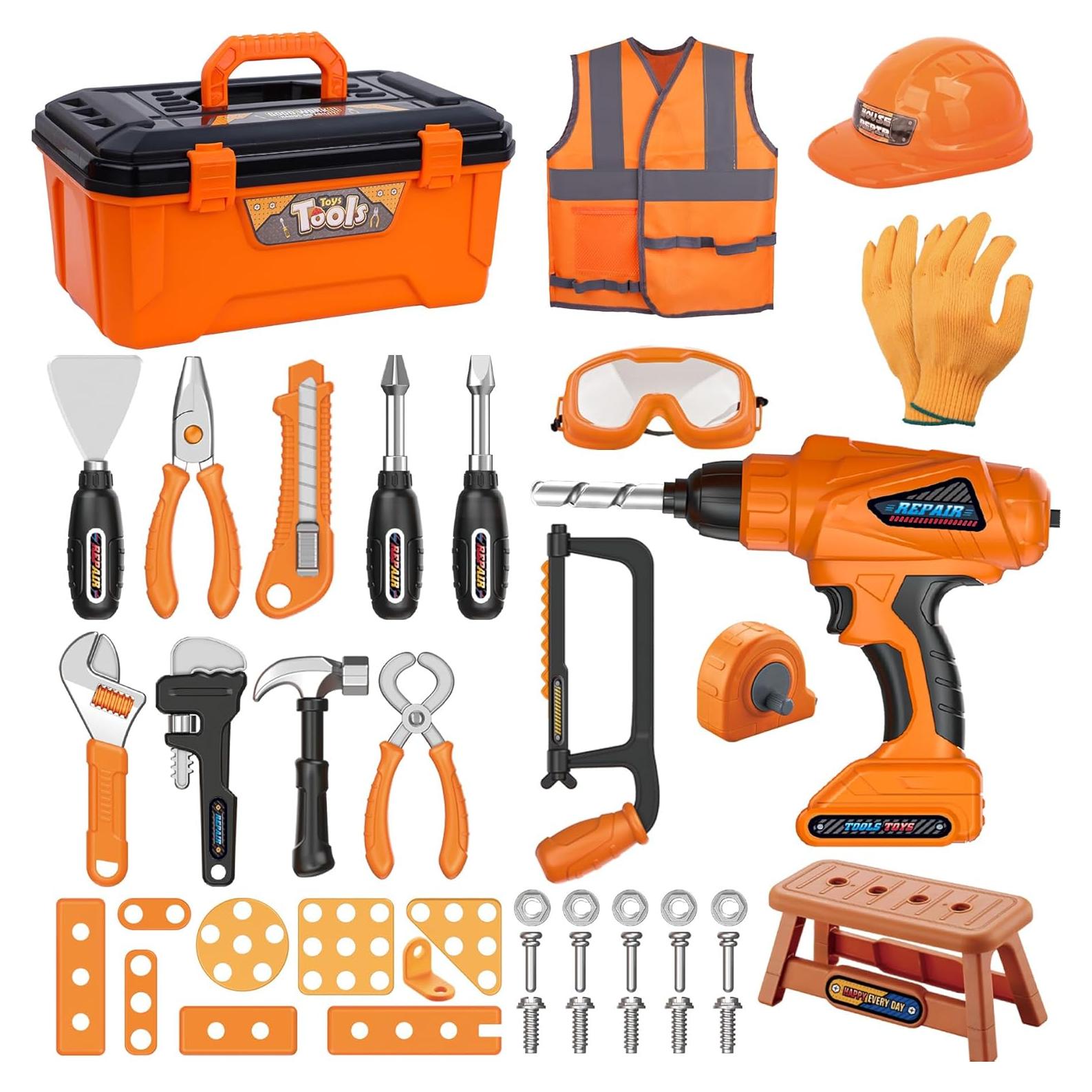 Juego de Herramientas para Niños Magic4U 50 Piezas con Taladro