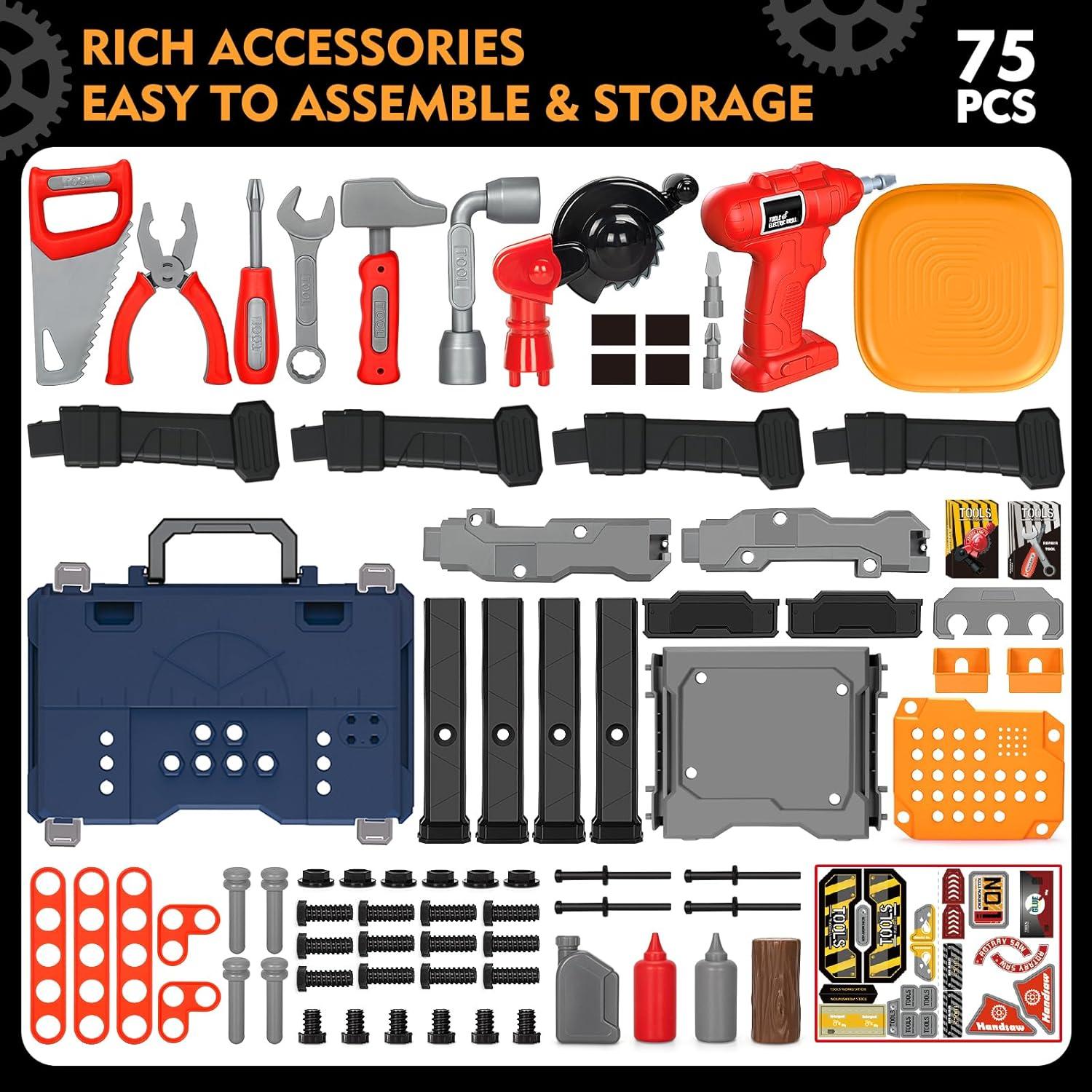 Banco de herramientas para niños Shantou 75 piezas con taladro