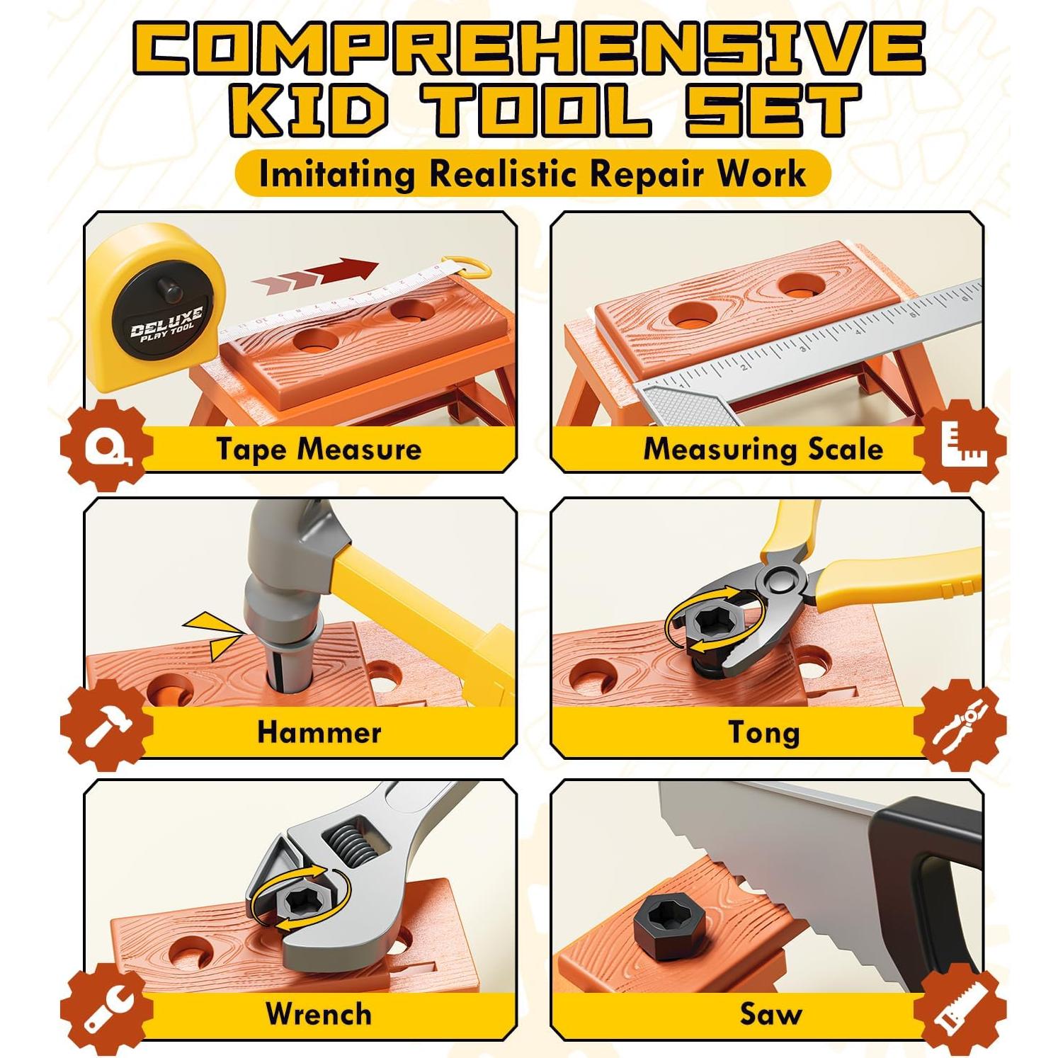 Juego de Herramientas Lehoo Castle para Niños con Taladro Eléctrico