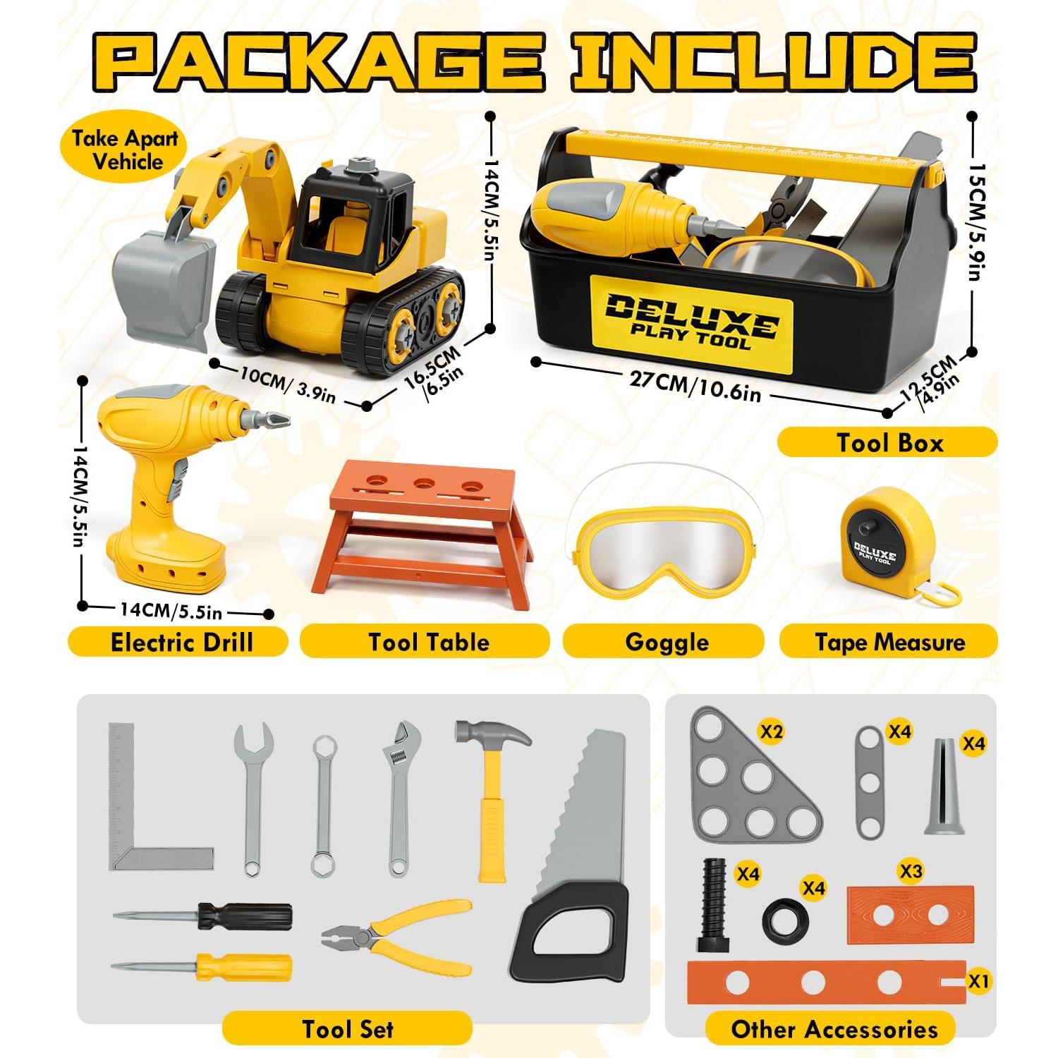 Juego de Herramientas Lehoo Castle para Niños con Taladro Eléctrico