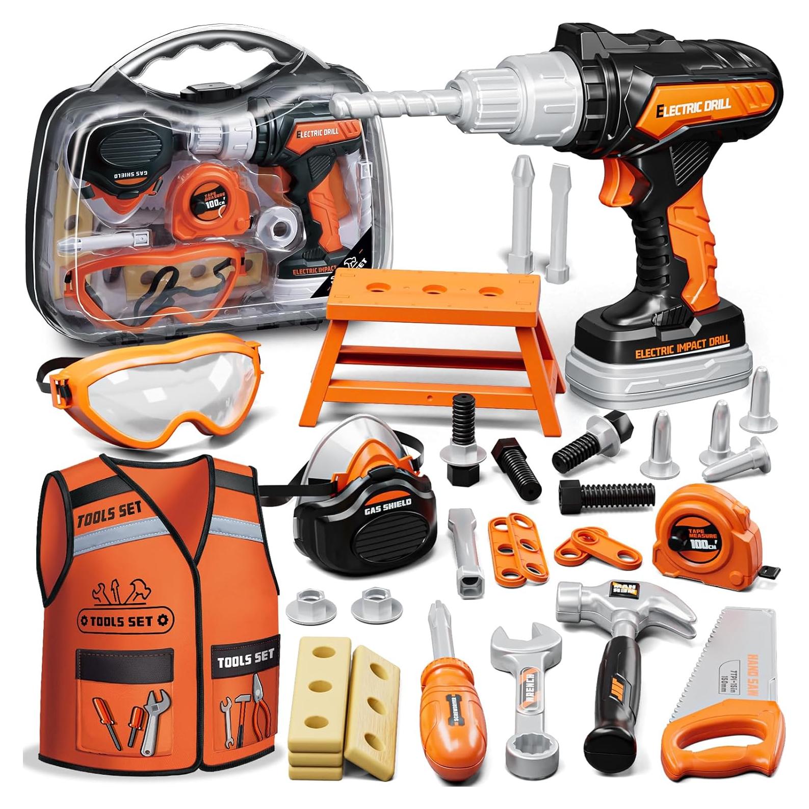 Juego de Herramientas KidBloom para Niños con Taladro y Chaleco