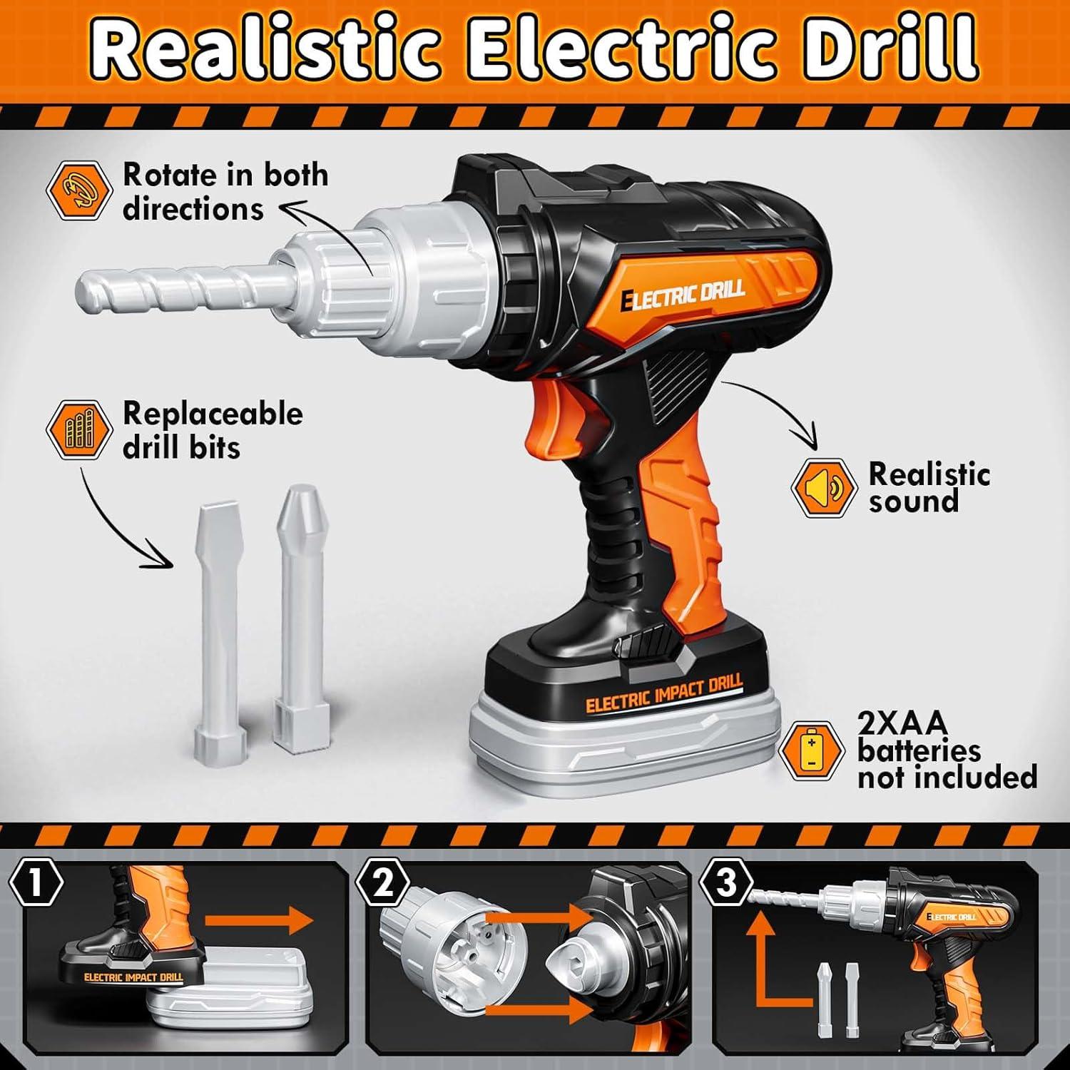 Juego de Herramientas KidBloom para Niños con Taladro y Chaleco