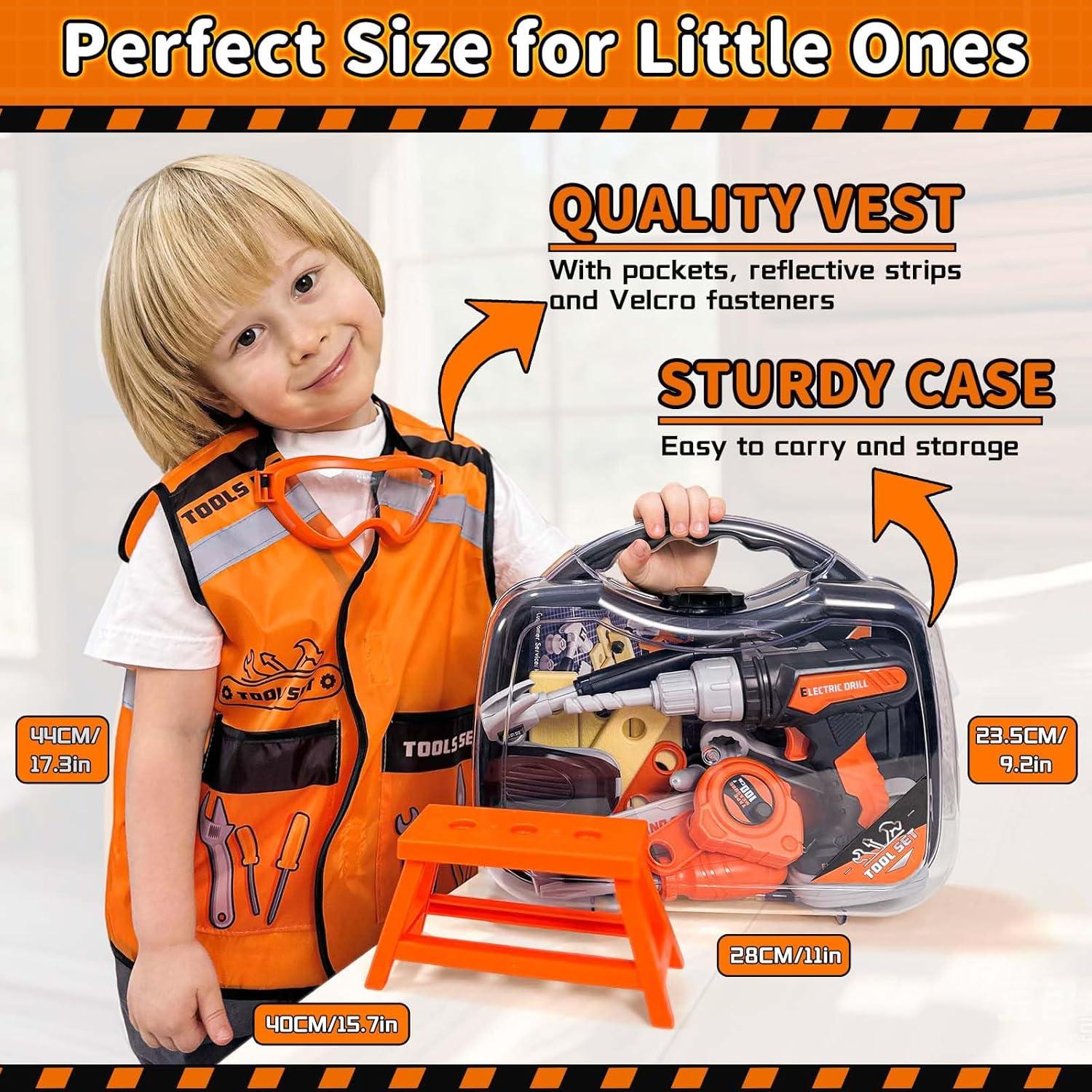 Juego de Herramientas KidBloom para Niños con Taladro y Chaleco