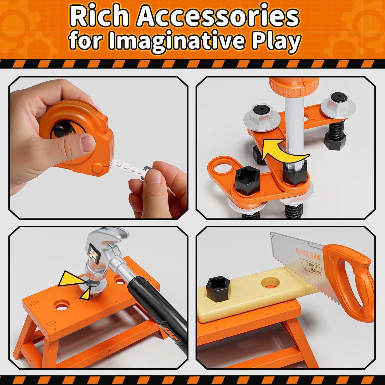 Juego de Herramientas KidBloom para Niños con Taladro y Chaleco