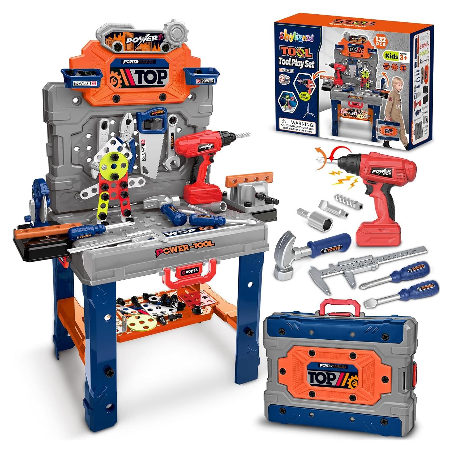 Banco de herramientas para niños ShyLizard 132 piezas
