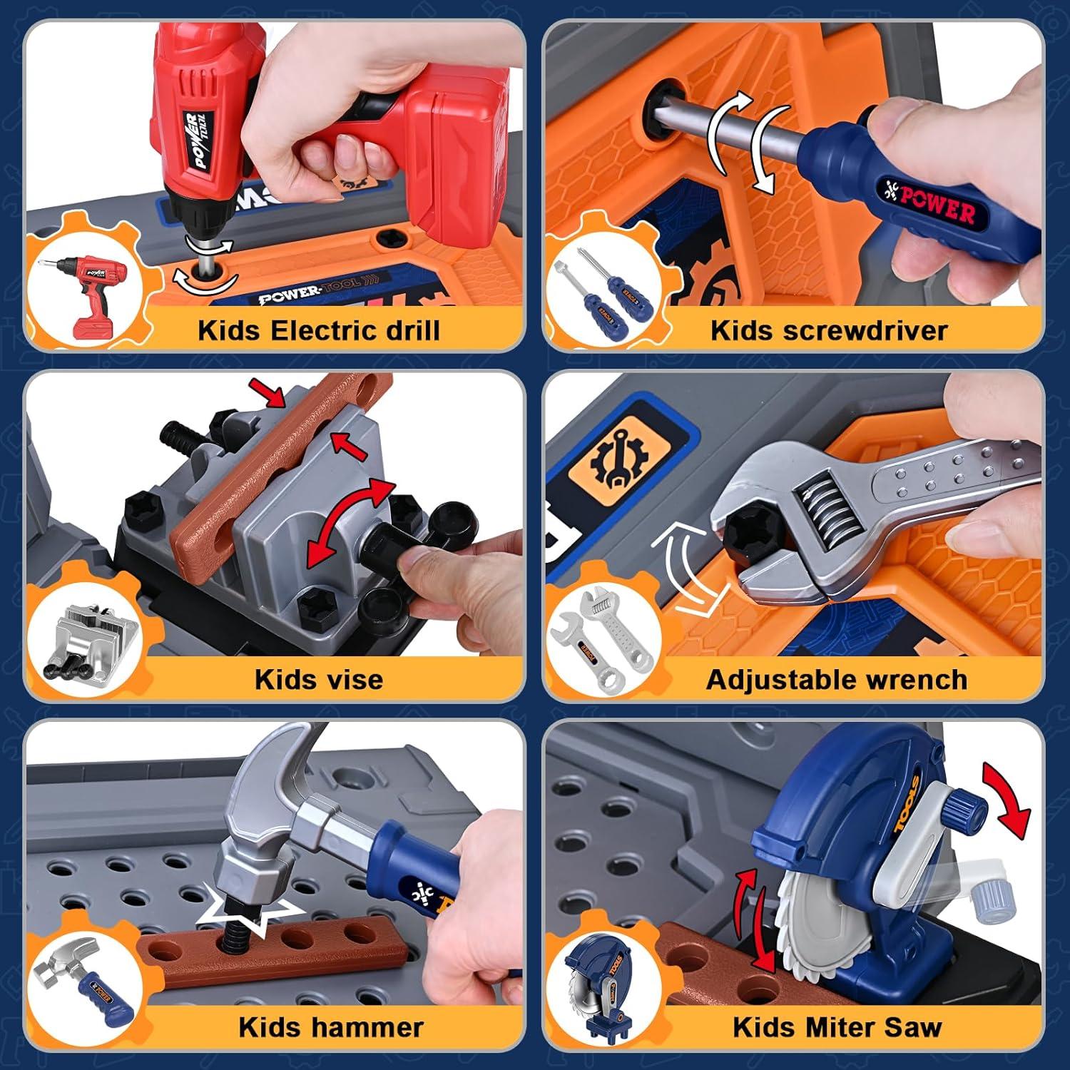 Banco de herramientas para niños ShyLizard 132 piezas