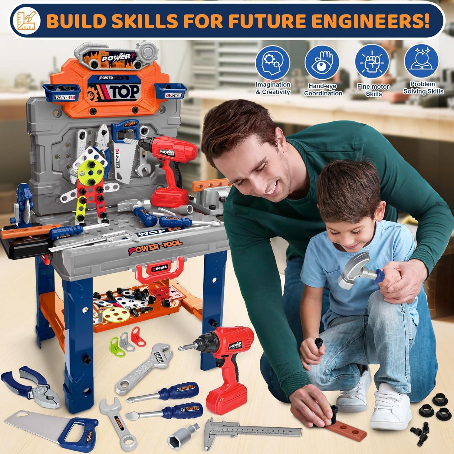 Banco de herramientas para niños ShyLizard 132 piezas