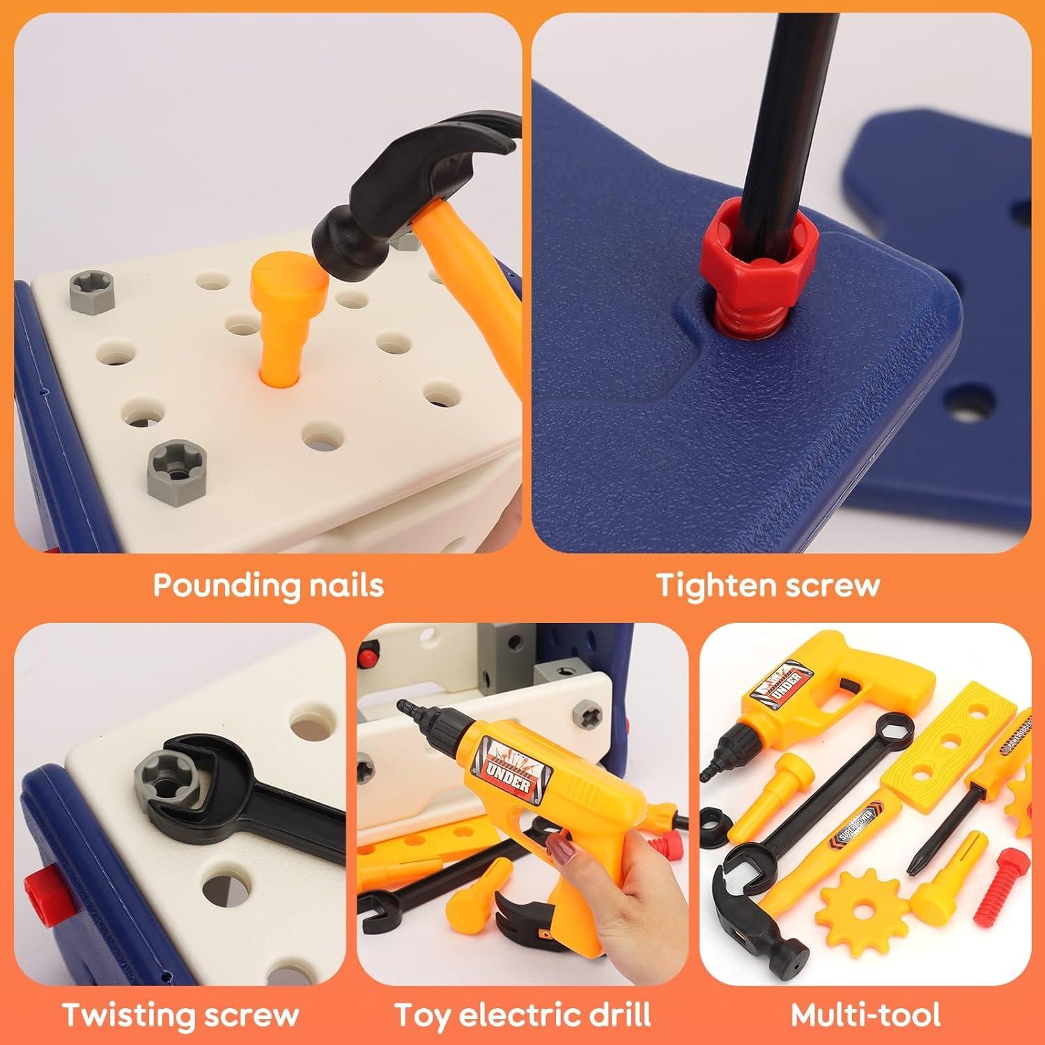 Juego de Herramientas para Niños Whimtoyland 58 PZS con Taladro