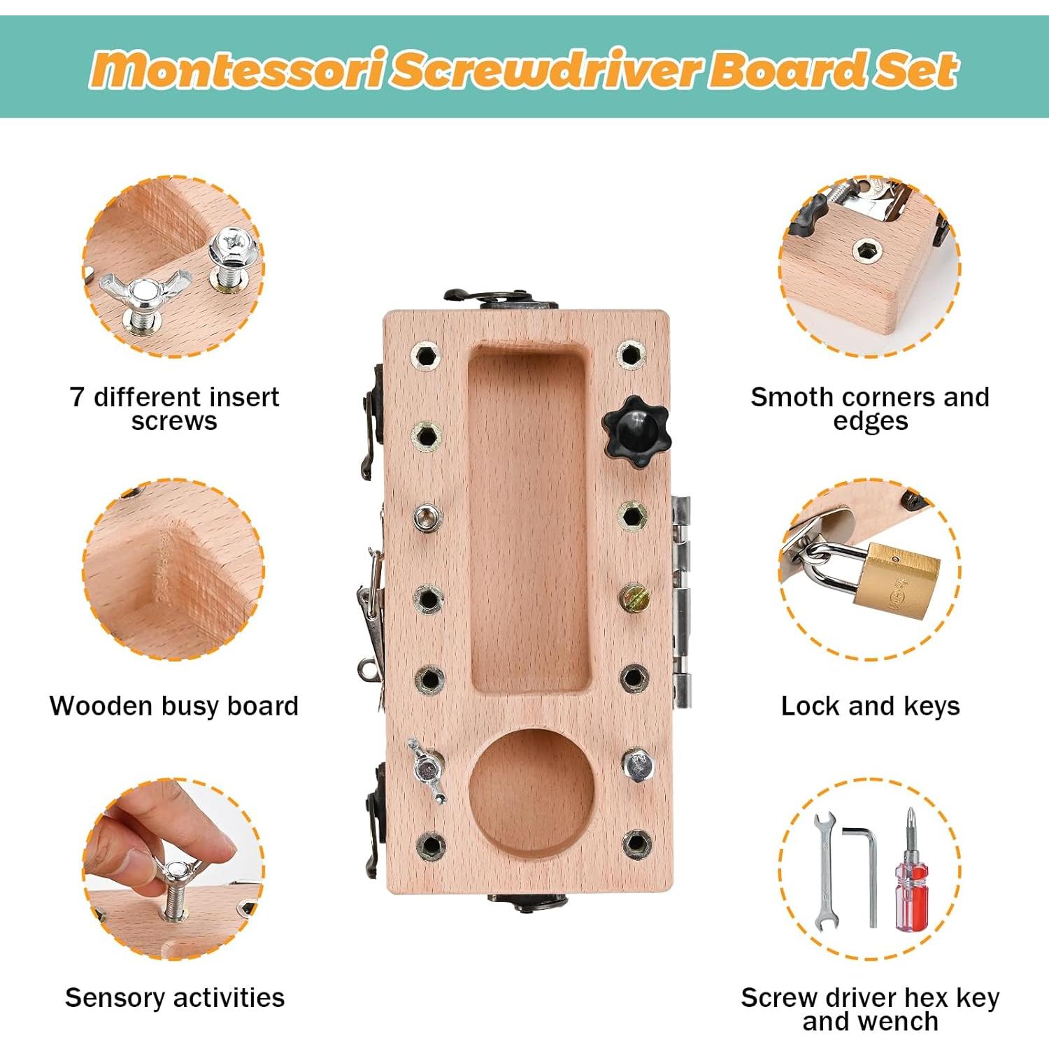 Juguetes Montessori Wooderma Set de Destornillador 3-5 Años