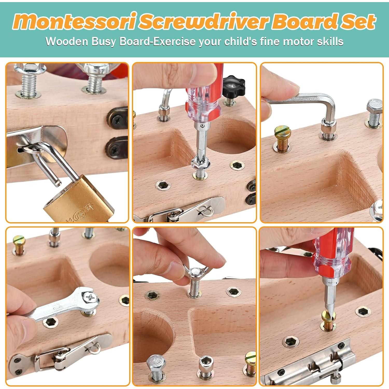 Juguetes Montessori Wooderma Set de Destornillador 3-5 Años