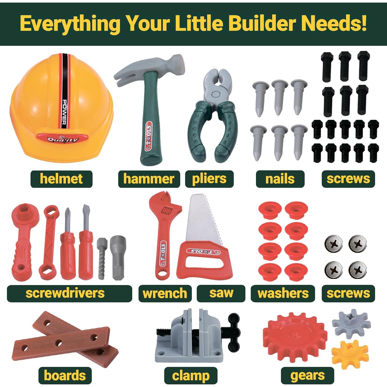 Banco de herramientas de juguete Oleoca para niños 3 años+