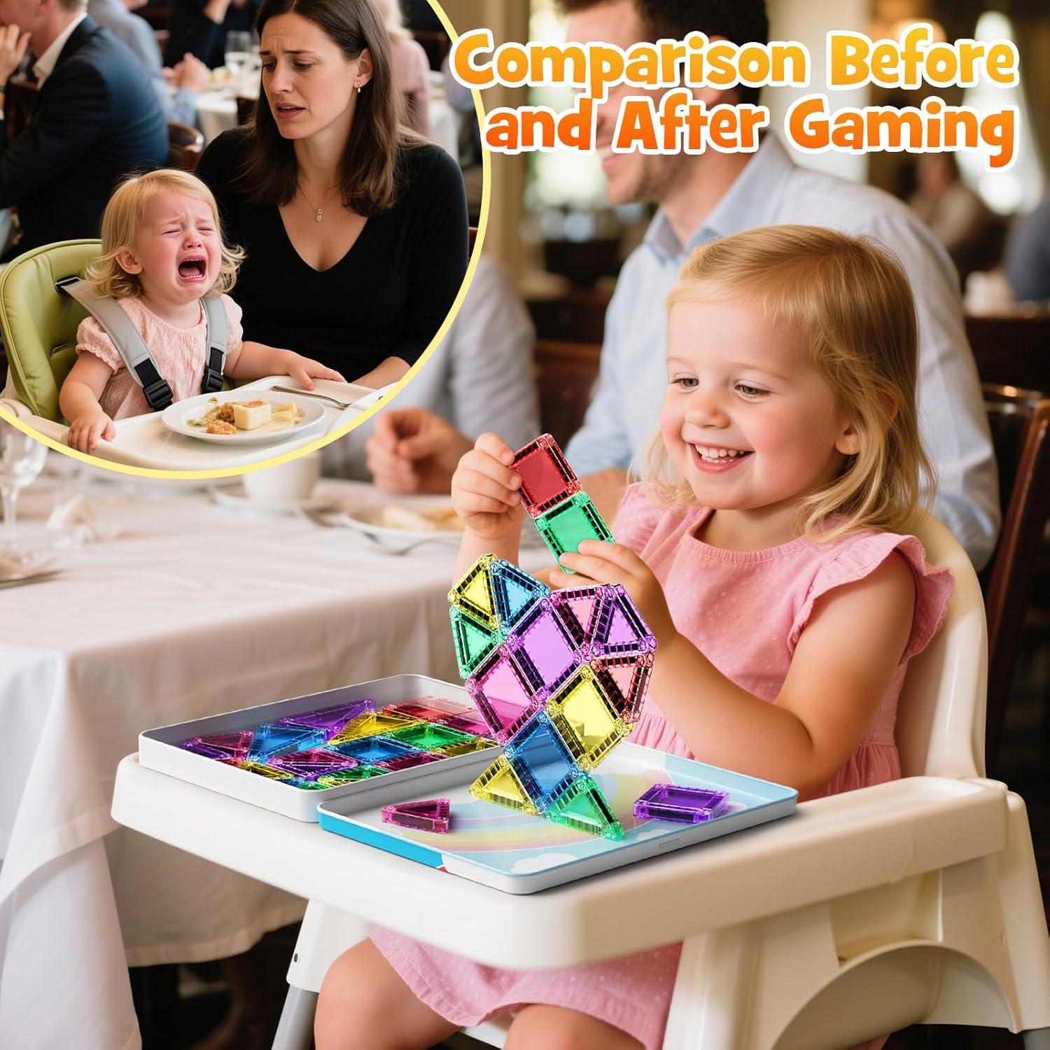 Set de 40 Piezas de Azulejos Magnéticos Mini Hunloot - Juguetes Educativos para Niños de 3 a 8 Años