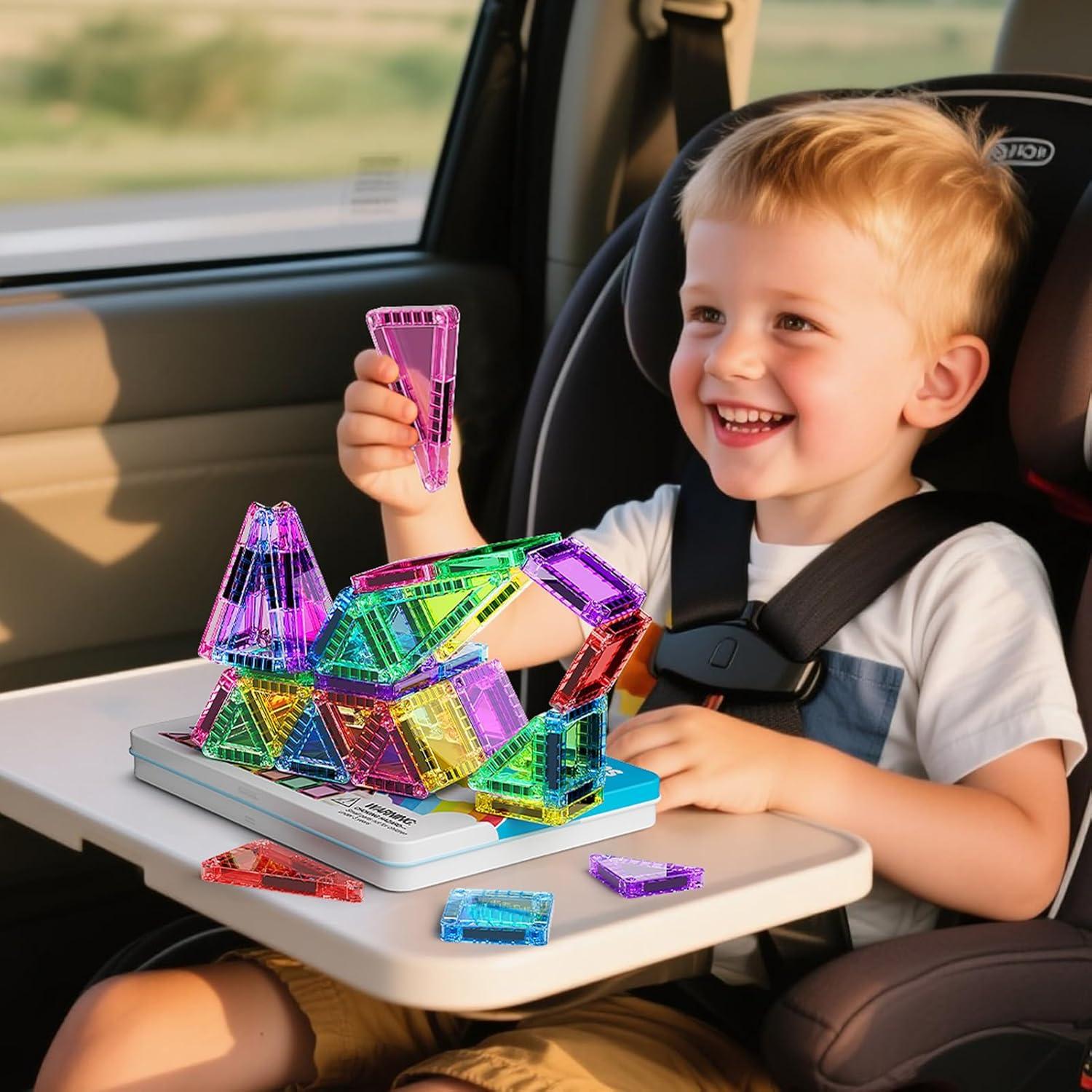 Set de 40 Piezas de Azulejos Magnéticos Mini Hunloot - Juguetes Educativos para Niños de 3 a 8 Años