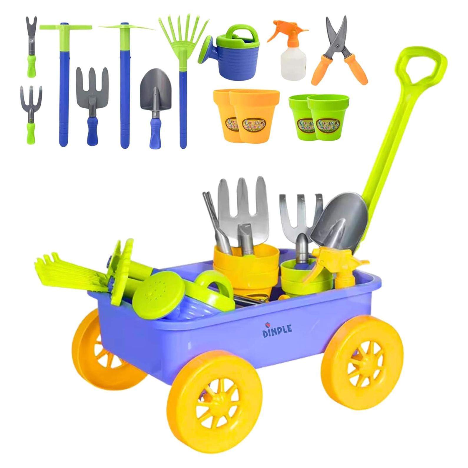 Juego de Jardinería para Niños Dimple con Carro 15 Pcs