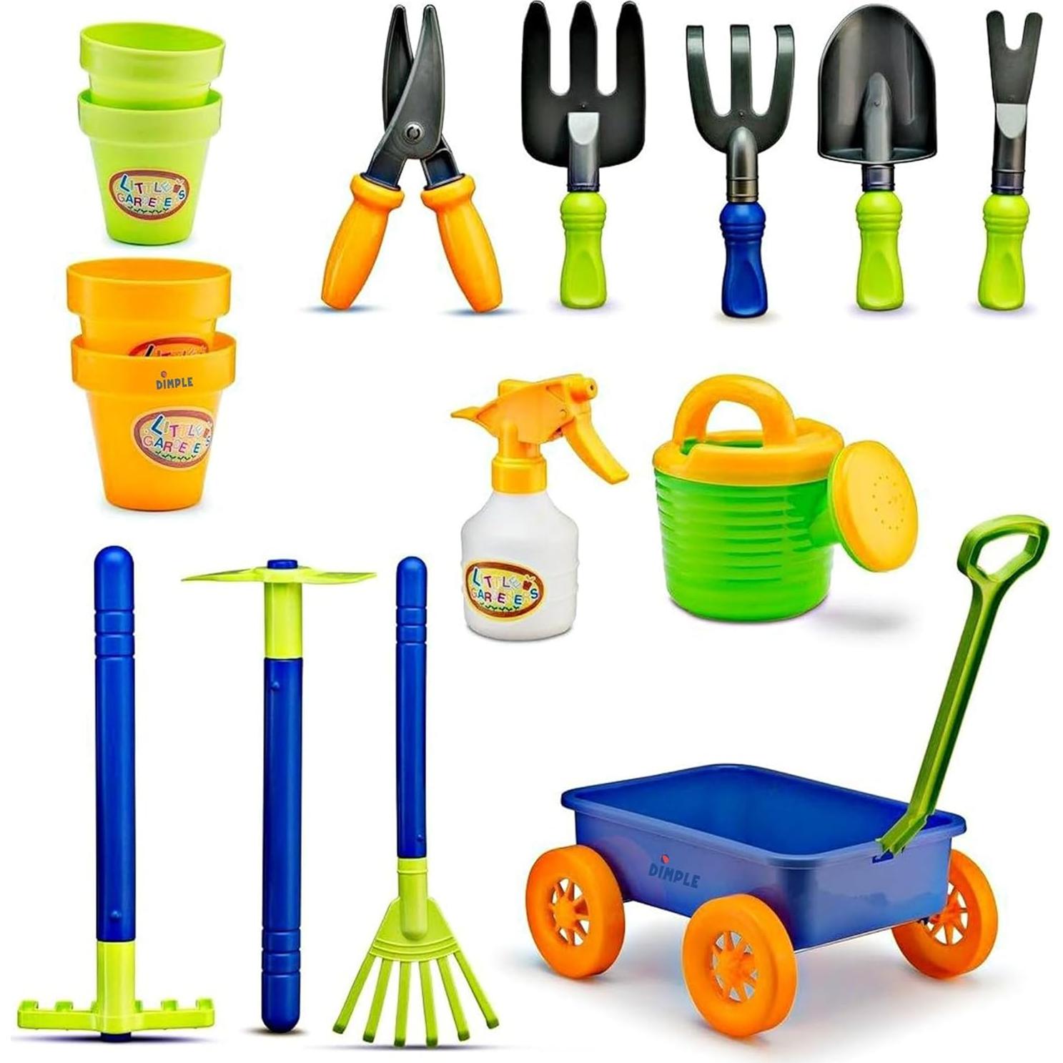 Juego de Jardinería para Niños Dimple con Carro 15 Pcs