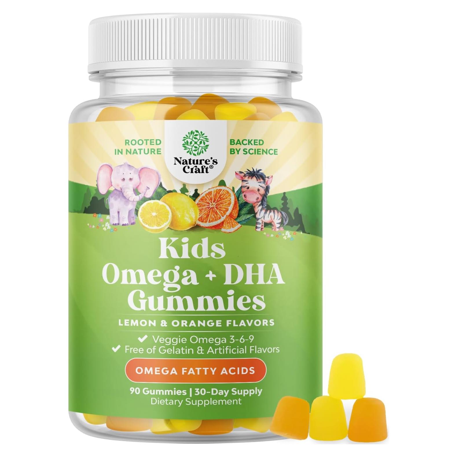 Gomitas DHA Omega 3 Natures Craft 90 Unidades Sin Pescado