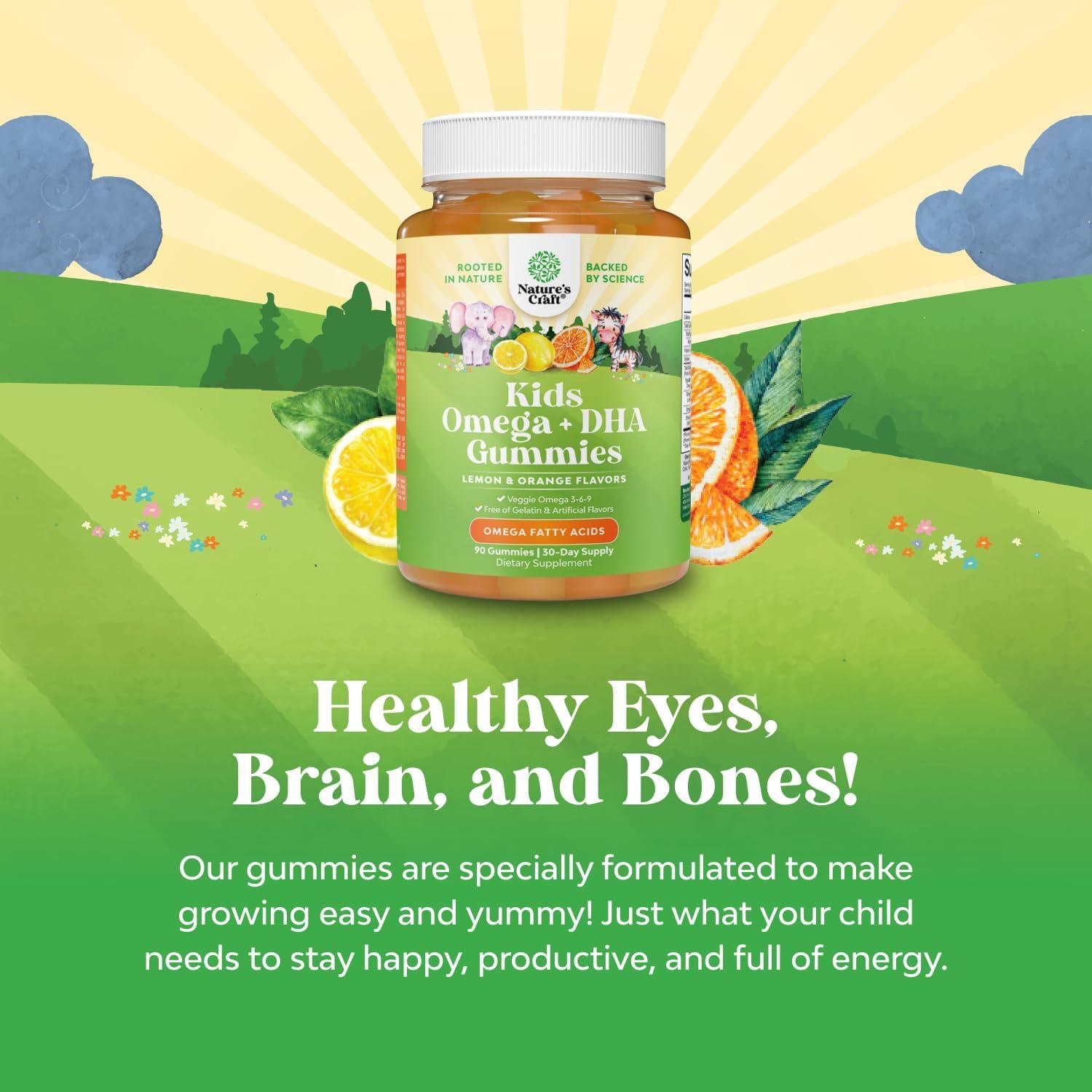 Gomitas DHA Omega 3 Natures Craft 90 Unidades Sin Pescado