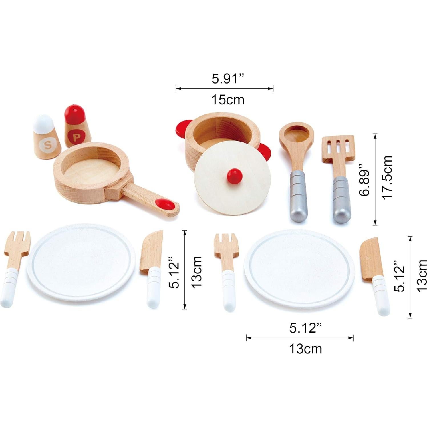 Juego de Cocina de Madera Hape Cook & Serve 13 Piezas