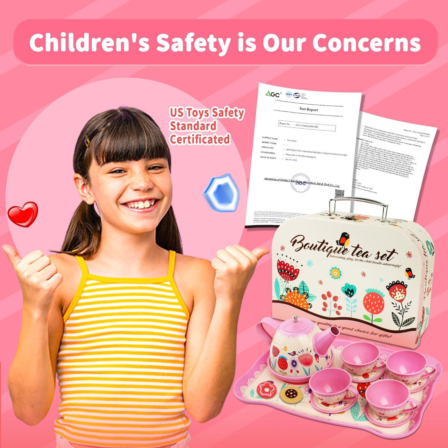 Juego de Té para Niñas SMILESSKIDDO Jardín 46 Piezas