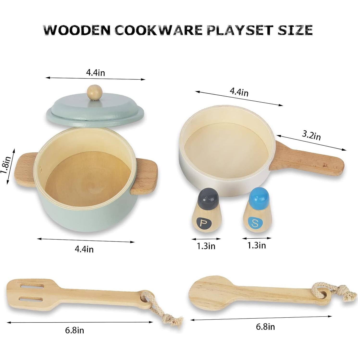 Juego de Utensilios de Cocina de Madera WoodenEdu 23.6x18.3cm